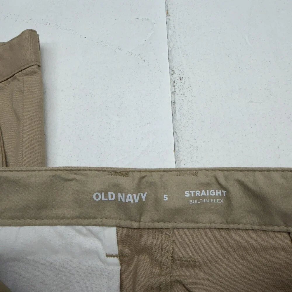 Old Navy Pants Kids 5 Beige Straight Chino Built-In Flex School Uniform 2 Pack